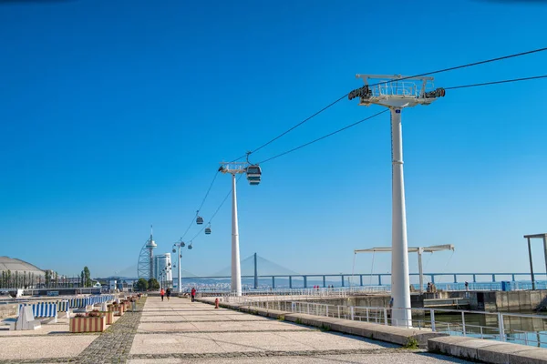 Lisboa Portugal Maio 2018 Vista Passeio Teleférico Parque Das Nacoes — Fotografia de Stock