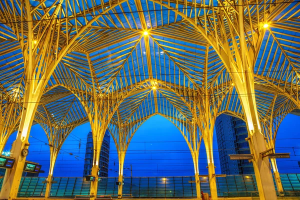 Lisbon Portugal April 2018 Gare Oriente Train Station Night Lisbon — Stock Photo, Image