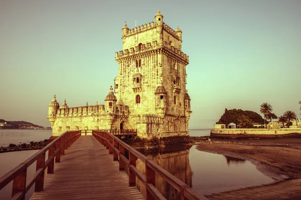 Belem Tower Fortified Tower Located Santa Maria Belem Lisbo — Stock Photo, Image