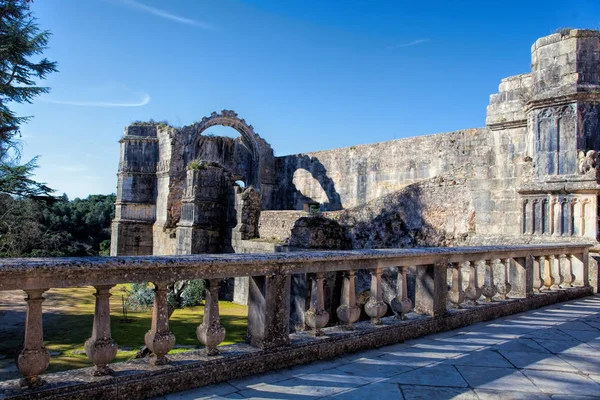 Widok Zewnętrzny Kościoła Rundy Ufortyfikowanych Templariuszy Tomar Portugalia — Zdjęcie stockowe
