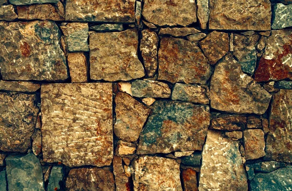 Steinmauer Hintergrund Der Bunten Steine — Stockfoto
