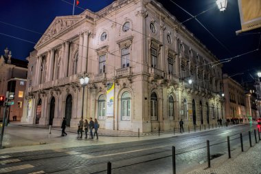 Lizbon - 01 Nisan 2018: Bina belediye ve Belediye Meydanı Lizbon, Portekiz. 