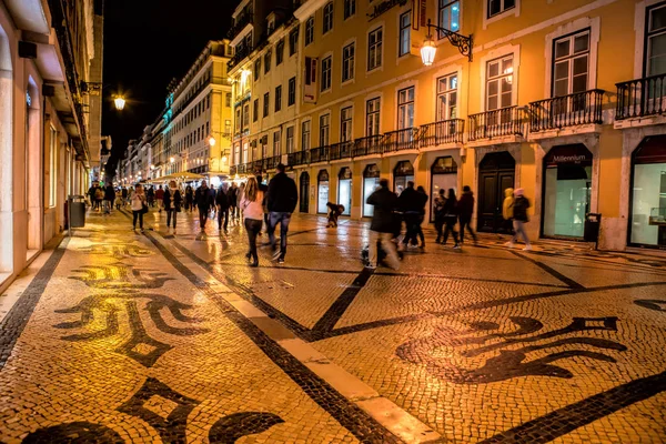 Lissabon April 2018 Rua Augusta Street Den Kväll Affärer Rua — Stockfoto