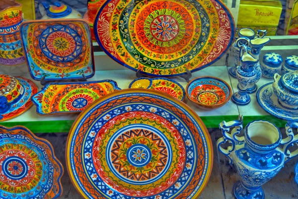 Lisbon April 2018 Various Traditional Products Portuguese Ceramics Laid Out — Stock Photo, Image