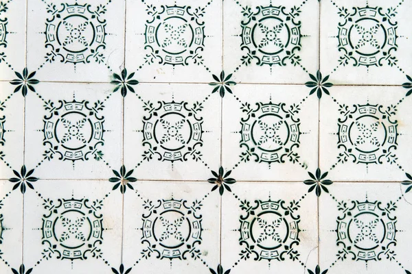 Típicos Azulejos Antiguos Lisboa Detalle Una Baldosa Cerámica Clásica — Foto de Stock