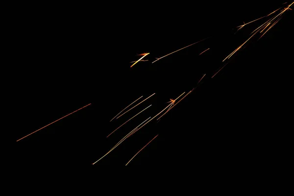 Brilhando Fluxo Centelhas Escuro — Fotografia de Stock