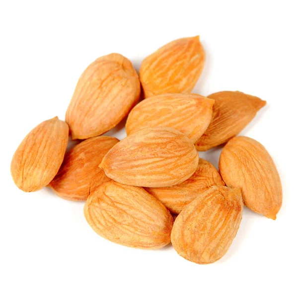 Pile Almonds Isolated White Background — Stock Photo, Image