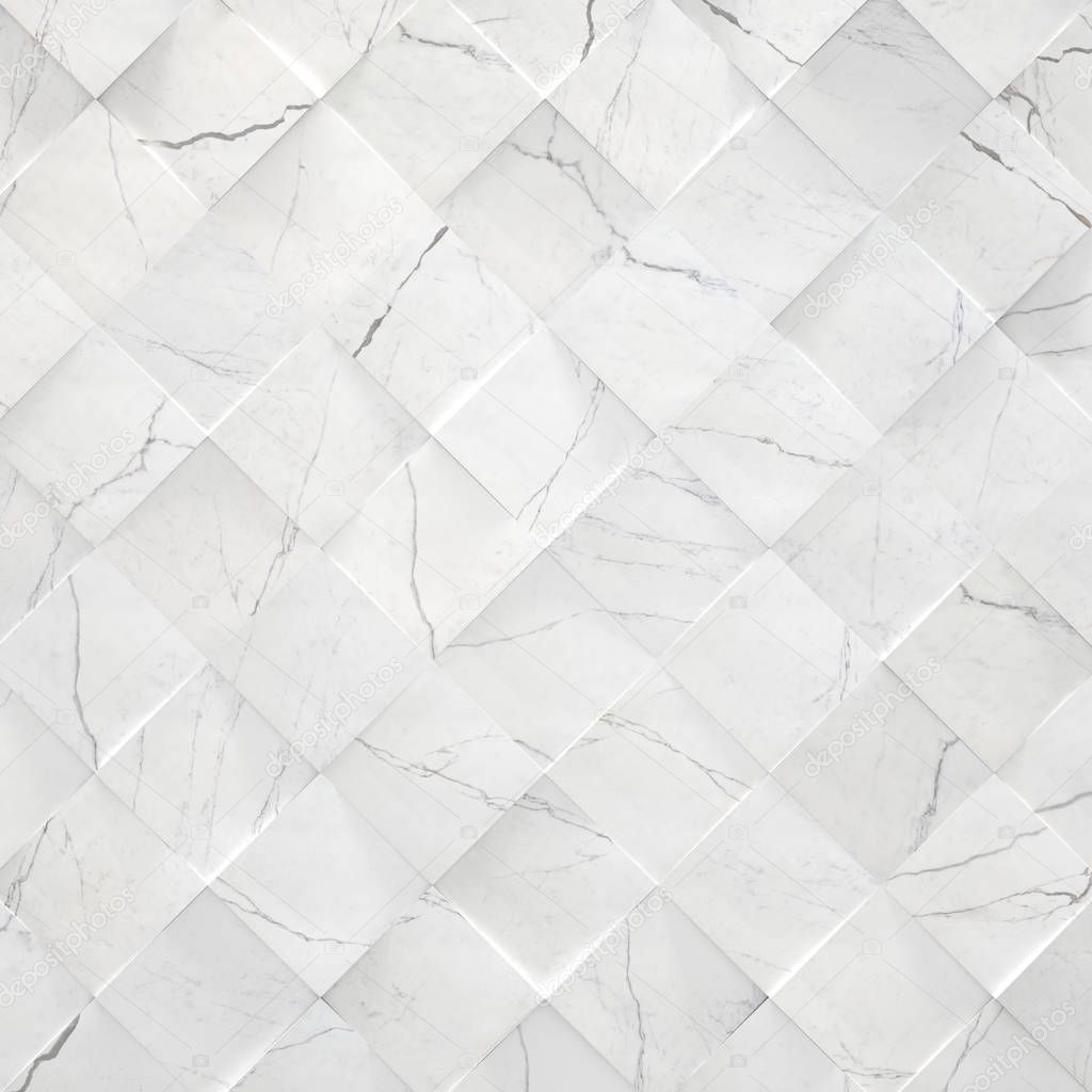 Tiled white marble background (3d illustration)