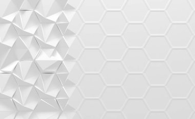 Beyaz Geometrik Morphing Arka Plan (3d İllüstrasyon)