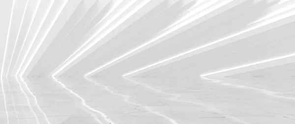 Intérieur futuriste vide blanc (Illustration 3D ) — Photo