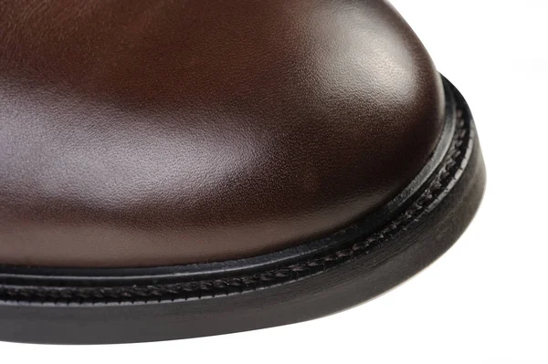 Part of New Men's Classic Black Leather Shoe — Stock Photo, Image