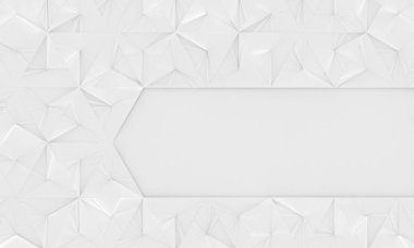 Metin için Boşluk ile Beyaz Geometrik Arka Plan (3d İllüstrasyon)