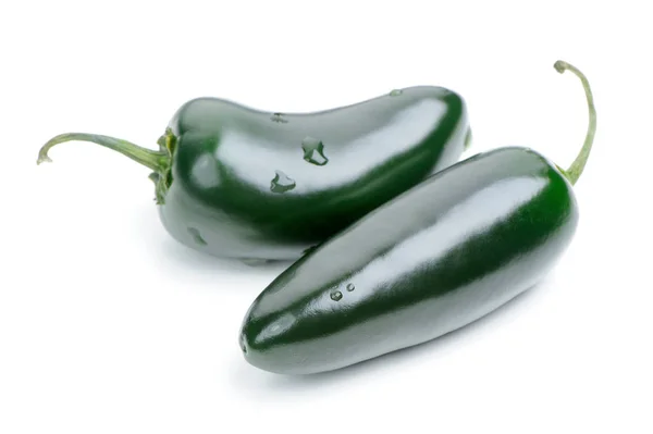 Two Jalapeno Peppers Isolated on White Background — Stock Photo, Image