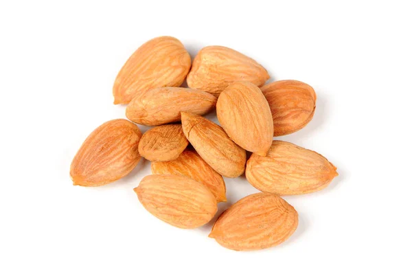 Pile of Almond Nuts Isolated on White Background — Stock Photo, Image