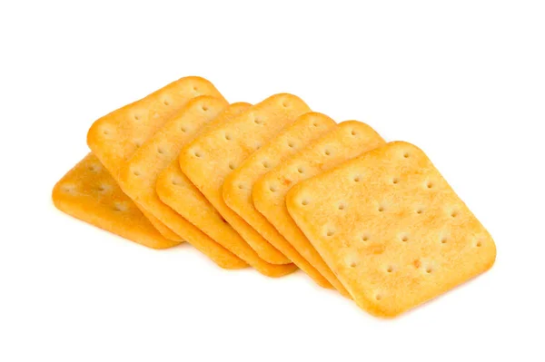 Haufen Cracker isoliert auf weißem Hintergrund — Stockfoto