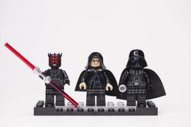 Rusya, 16 Mayıs 2018. Oluşturucu Lego Star Wars. Çeşitli mini-rakamları farklı bölümleri destan