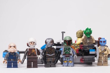 Rusya, 16 Mayıs 2018. Oluşturucu Lego Star Wars. Çeşitli mini-rakamları farklı bölümleri destan