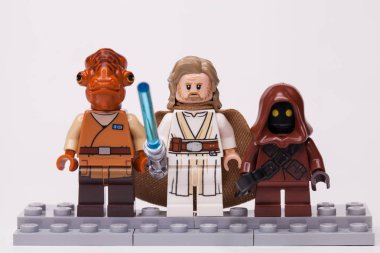 Rusya, 16 Mayıs 2018. Oluşturucu Lego Star Wars. Çeşitli mini-rakamları farklı bölümleri destan