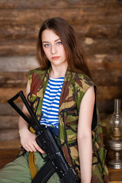 Росія Дівчинка Молода Жінка Носить Червоної Армії Форми 1943 Року — стокове фото