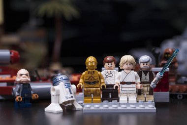 Rusya, 12 Nisan 2018. Oluşturucu Lego Star Wars. Bölüm IV, bunlar Aradığınız droidler değil. Obi-Wan Kenobi gelen parçası 