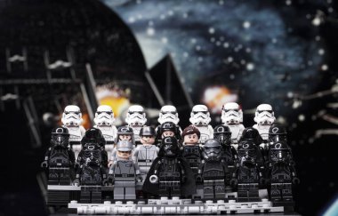 Rusya, 12 Nisan 2018. Oluşturucu Lego Star Wars. Bölüm IV, fırtına askerleri takım