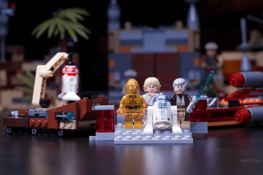 Rusya, 12 Nisan 2018. Oluşturucu Lego Star Wars. Bölüm IV, bunlar Aradığınız droidler değil. Obi-Wan Kenobi gelen parçası 