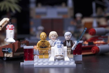 Rusya, 12 Nisan 2018. Oluşturucu Lego Star Wars. Bölüm IV, bunlar Aradığınız droidler değil. Obi-Wan Kenobi gelen parçası 