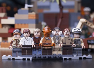 Rusya, 16 Mayıs 2018. Oluşturucu Lego Star Wars. Bölüm VII, Prenses Leia ve genel Akbar - mon-eden ve filo komutanı
