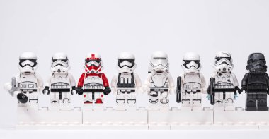 Rusya, 12 Nisan 2018. Oluşturucu Lego Star Wars. Bölüm IV, fırtına askerleri takım