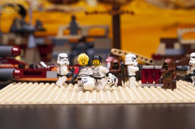 Rusya, 12 Nisan 2018. Oluşturucu Lego Star Wars. Bölüm IV, fırtına askerleri takım