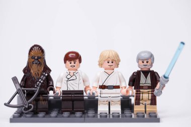 Rusya, 16 Mayıs 2018. Oluşturucu Lego Star Wars. Çeşitli mini-rakamları farklı bölümleri destan