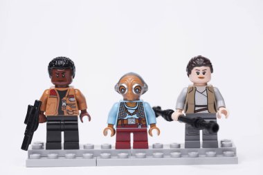 Rusya, 16 Mayıs 2018. Oluşturucu Lego Star Wars. Çeşitli mini-rakamları farklı bölümleri destan