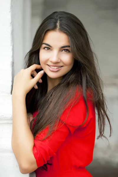 Retrato Cerca Joven Hermosa Mujer — Foto de Stock