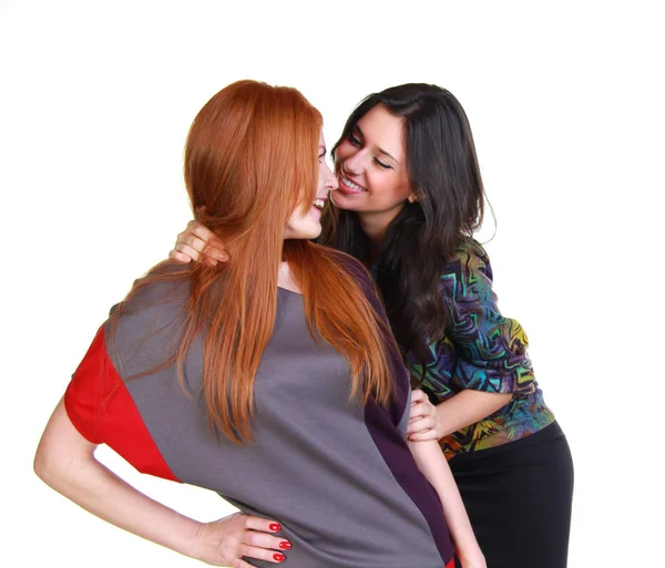 Kız Arkadaşım Esmer Kızıl Saçlı Model Izole Üzerinde Beyaz Arka — Stok fotoğraf