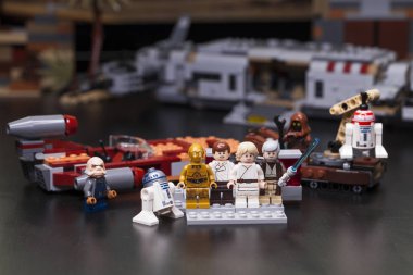 Rusya, 12 Nisan 2018. Oluşturucu Lego Star Wars. Bölüm IV, bunlar Aradığınız droidler değil. Obi-Wan Kenobi gelen parçası 
