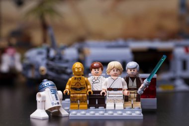 Rusya, 12 Nisan 2018. Oluşturucu Lego Star Wars. Bölüm IV, bunlar Aradığınız droidler değil. Obi-Wan Kenobi gelen parçası 