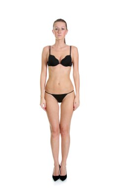 genç seksi kadın iç giyim - beyaz izole