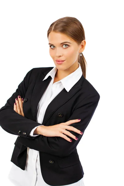 Business Portrait Close Portrait Young Blonde Woman Business Suit — Stock Photo, Image