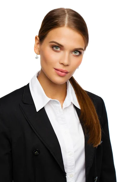 Business Portrait Close Portrait Young Blonde Woman Business Suit — Stock Photo, Image