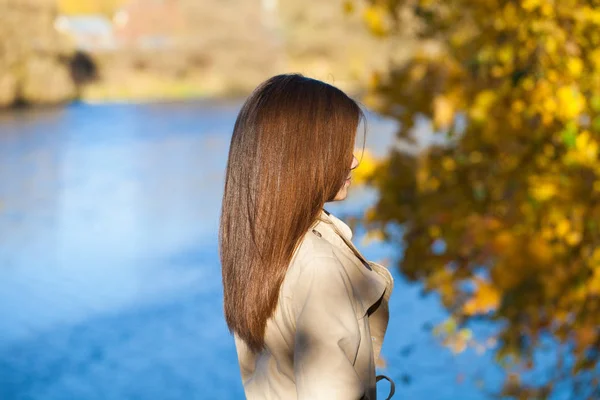 Rückansicht Haarschönheit Kleines Mädchen Modell Straße Freien — Stockfoto