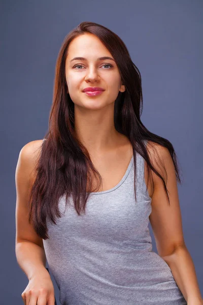 Μόδα Make Μοντέλο Closeup Πορτρέτο Του Μια Όμορφη Νεαρή Γυναίκα — Φωτογραφία Αρχείου