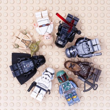 RUSSIAN, SAMARA - JANUARY 24, 2019. LEGO STAR WARS. Minifigures Star Wars Various Characters  clipart