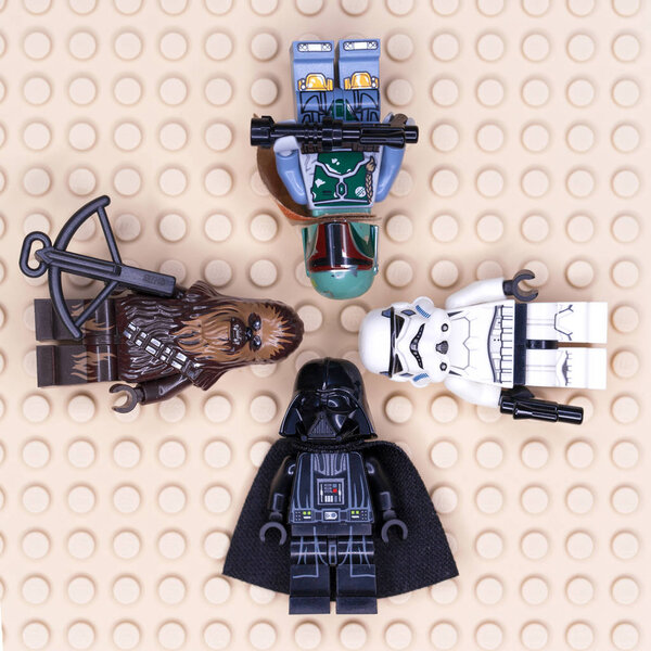 RUSSIAN, SAMARA - JANUARY 24, 2019. LEGO STAR WARS. Minifigures Star Wars Various Characters 