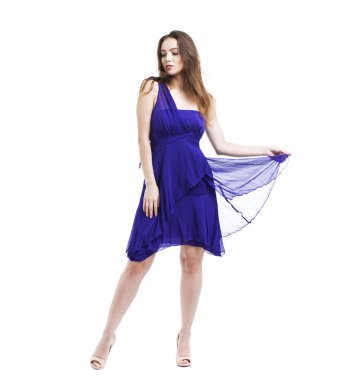 Genç güzel esmer kadın portre