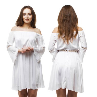 Cloae portre geri ve ön güzel genç esmer kadın 