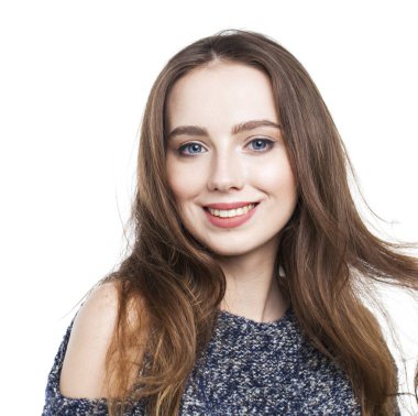 Mutlu güzel esmer kadın