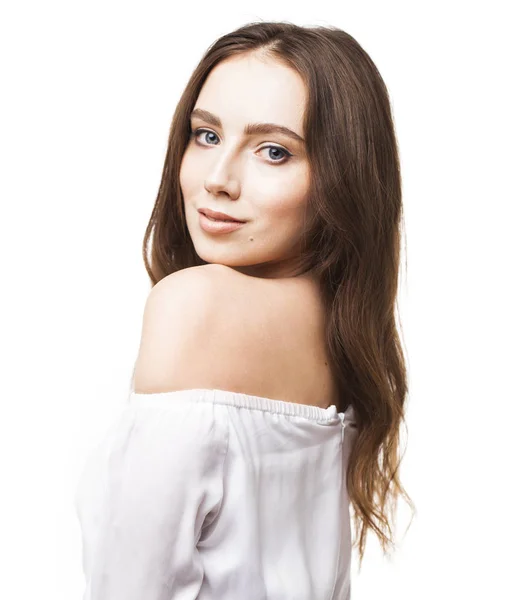 Portret close up van jonge mooie vrouw — Stockfoto