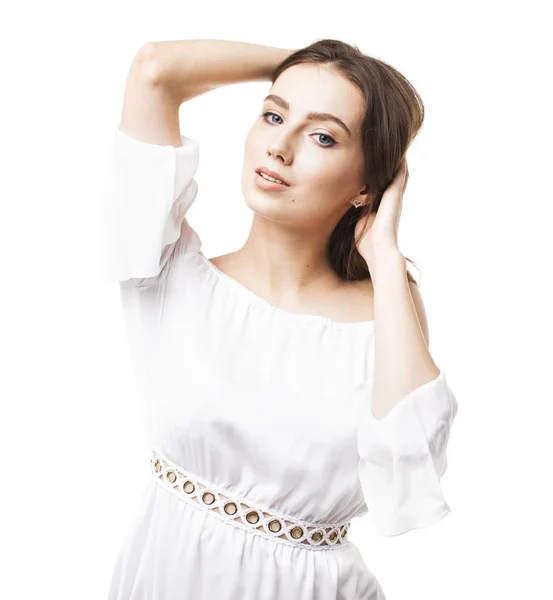 Portrait close up of young beautiful woman — Stock Photo, Image