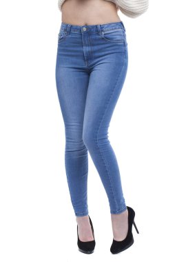 Kadın vücut parçası denim jeans