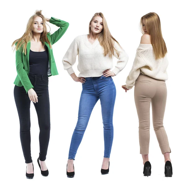 Drie blonde maniermodellen collage — Stockfoto